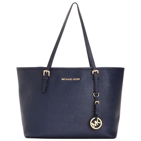 michael kors jet set small travel tote blue|Michael Kors designer tote jet set.